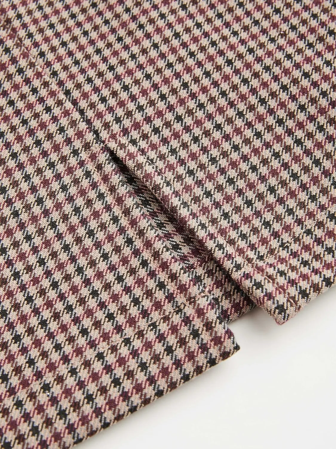 CIDER Mini Skirt Houndstooth Print High Waist Bodycon Skirt Elegant Skirt Houndstooth High Waist Split Mini Skirt