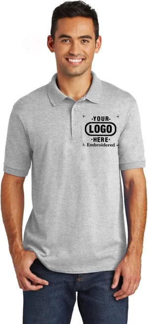 Custom Embroidered Polo Shirts with Your OWN Logo. Port N Company Core Blend Pique Polo