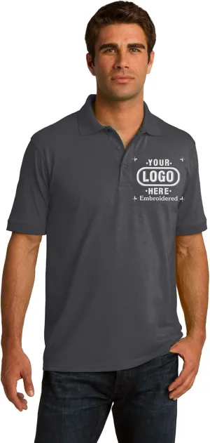 Custom Embroidered Polo Shirts with Your OWN Logo. Port N Company Core Blend Pique Polo