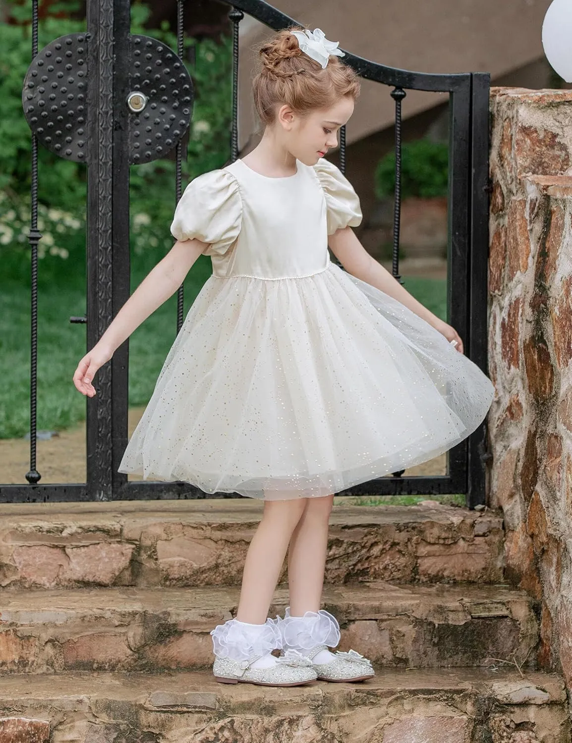 Dicry Girls Double Lace Socks Turn Cuff Big Ruffle for Infant Toddler and Kids