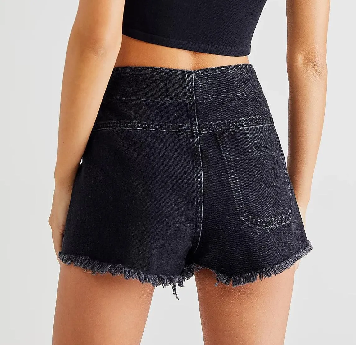 Faretumiya Women Denim Shorts Skorts Asymmetrical Adjustable Drawstring Tie Side Jean Skirt Skort Y2k Going Out Shorts