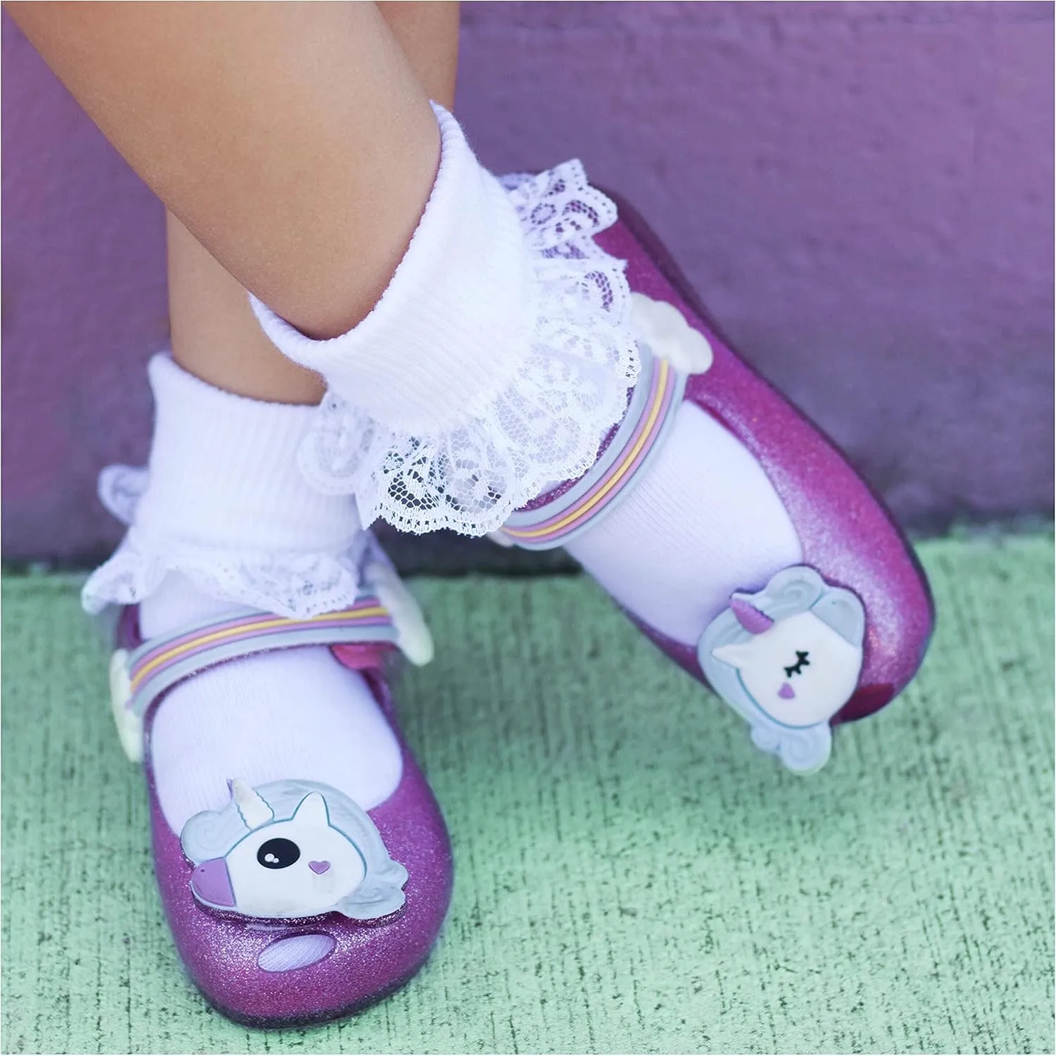 Jefferies Socks Girls Lace Eyelet Fancy Frilly School Dress Turn Cuff Socks 2 Pair Pack