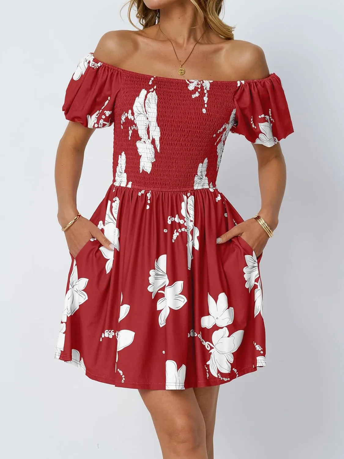 LILLUSORY Womens Beach Dresses 2025 Strapless Floral Casual Spring Summer Vacation Sundresses Boho Flowy Outfits
