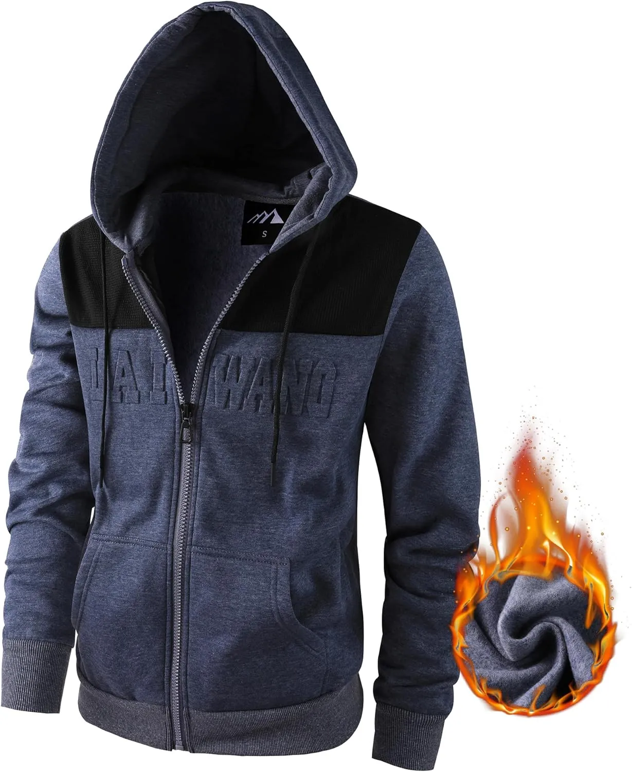 Men's Full Zip Fleece Hoodie Lightweight Athletic Performance Sweatshirt Jacket with Pocket