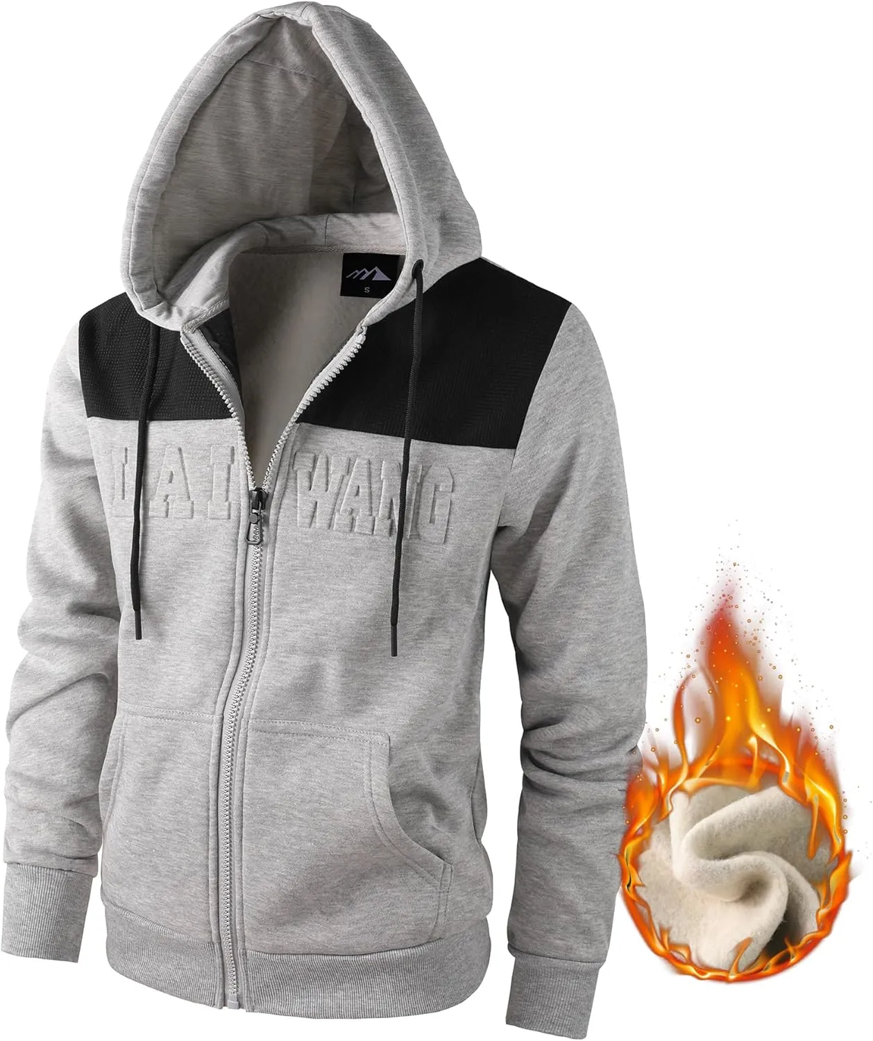 Men's Full Zip Fleece Hoodie Lightweight Athletic Performance Sweatshirt Jacket with Pocket