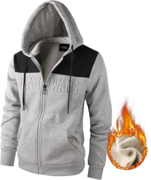 Men's Full Zip Fleece Hoodie Lightweight Athletic Performance Sweatshirt Jacket with Pocket
