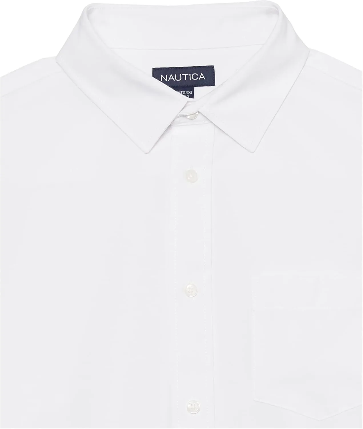 Nautica Big Boys' School Uniform Long Sleeve Performance Oxford Button-Down Shirt