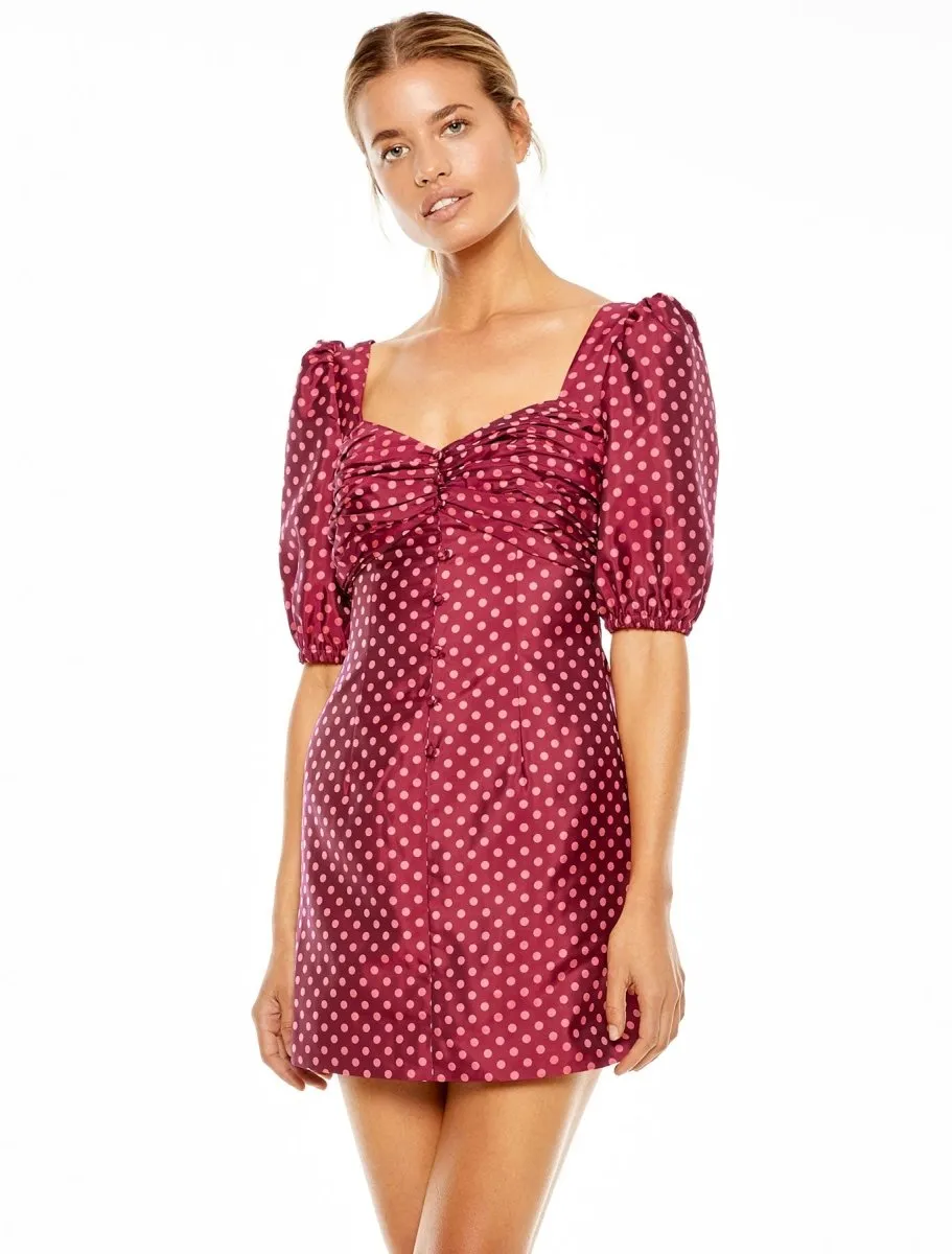 PLAYFUL POLKA MINI DRESS