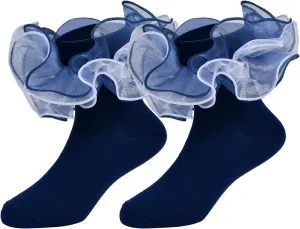 Toddler Baby Girls Ruffle Soft Double Frilly Lace Socks Kids Cute Ankle Cotton Dress Socks