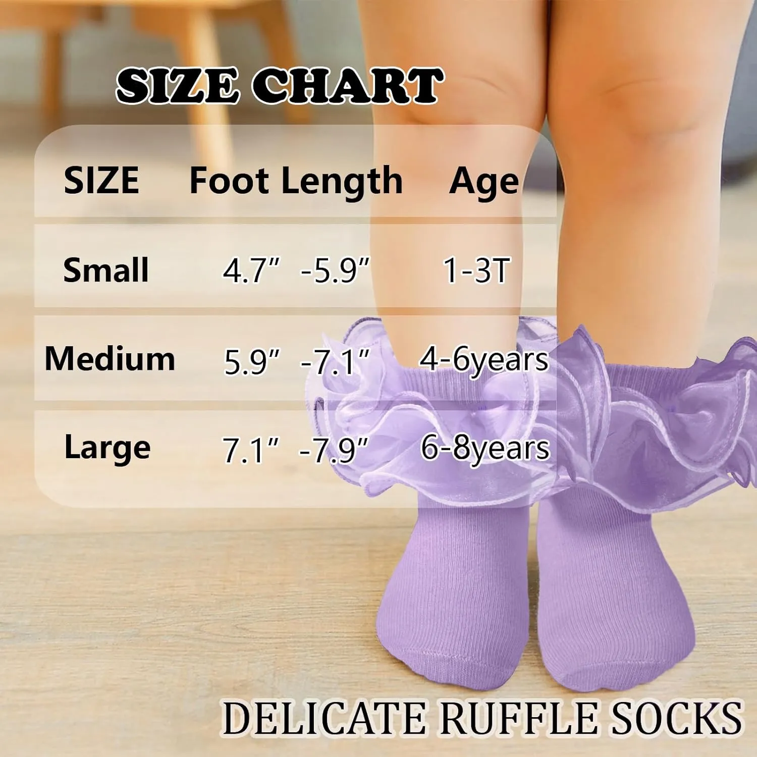 Toddler Baby Girls Ruffle Soft Double Frilly Lace Socks Kids Cute Ankle Cotton Dress Socks