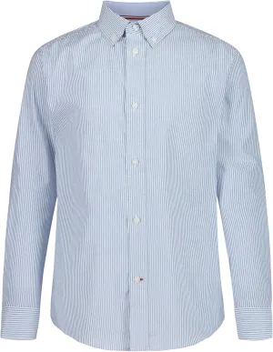 Tommy Hilfiger Boys' Long Sleeve Patterned Dress Shirt, Collared Button-Down Style with Cuffs & Shirttail Hem