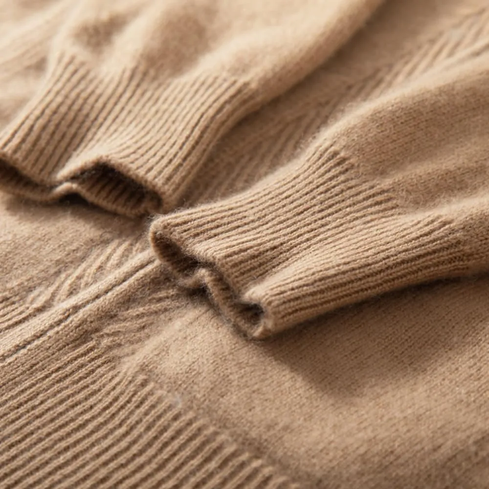 Women's Cashmere and Wool Blend Casual Knit Long Sleeve Thickening Type Hoodie Sweater and Pants Set, 2 Pieces,