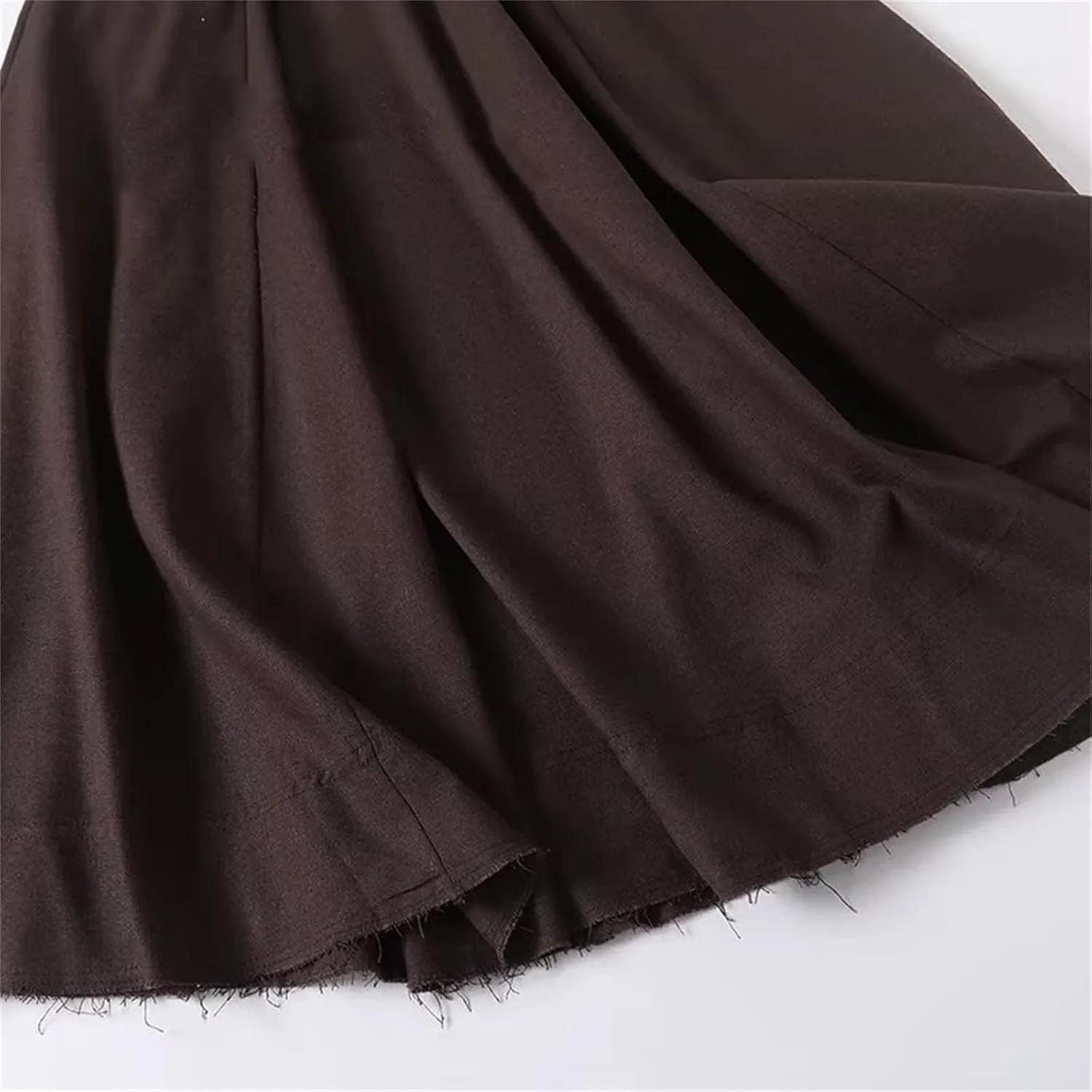 Women's Linen Blend Vintage Skirt, Side Zip High Waist Retro Spring A-Line