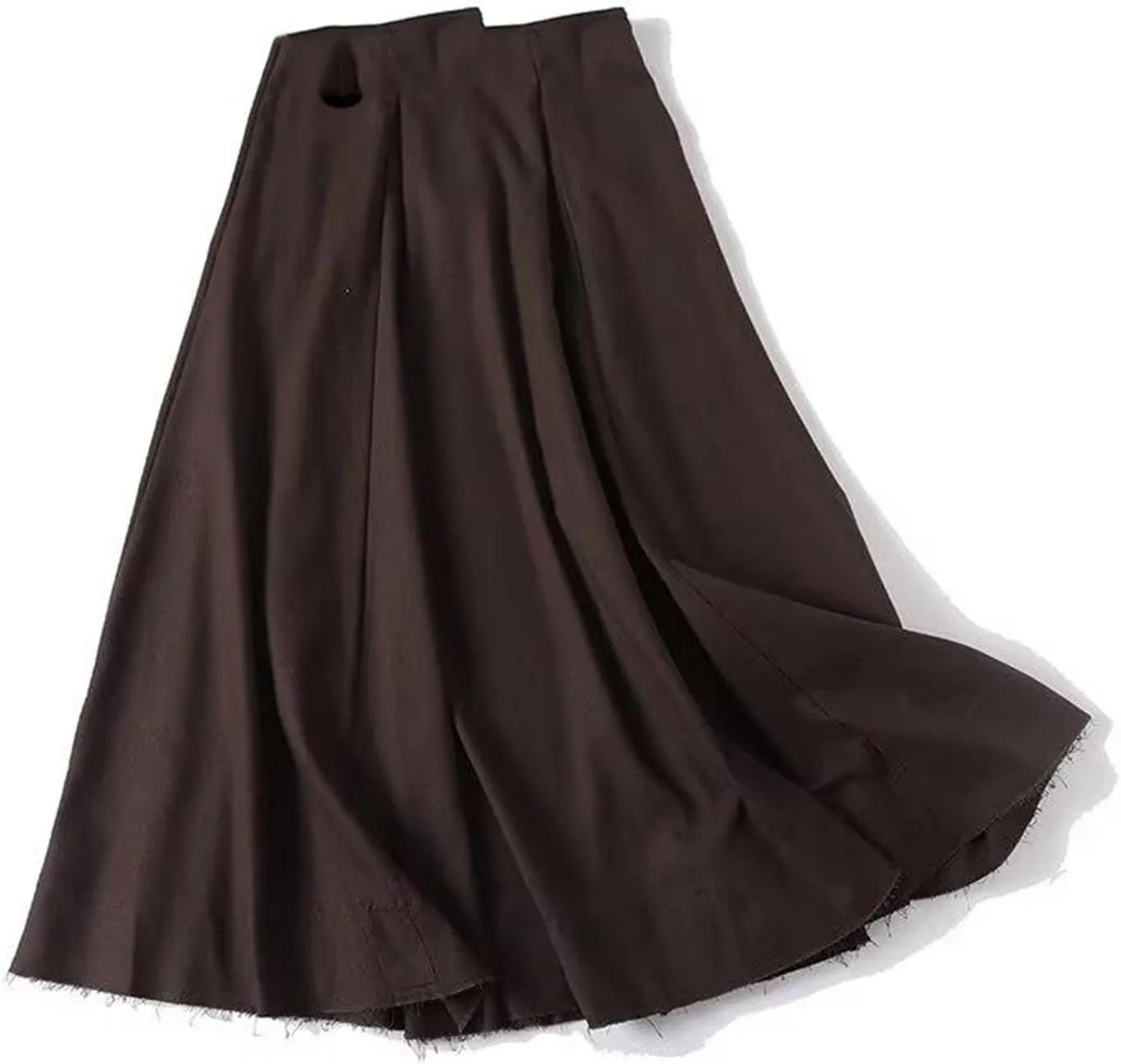 Women's Linen Blend Vintage Skirt, Side Zip High Waist Retro Spring A-Line