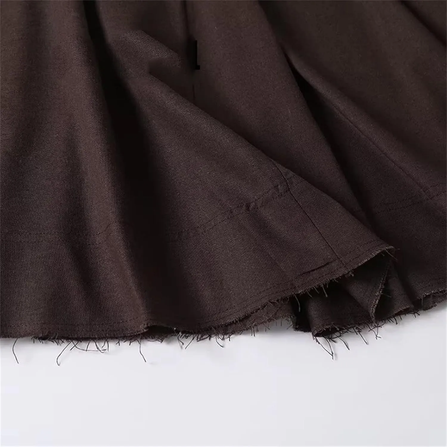Women's Linen Blend Vintage Skirt, Side Zip High Waist Retro Spring A-Line