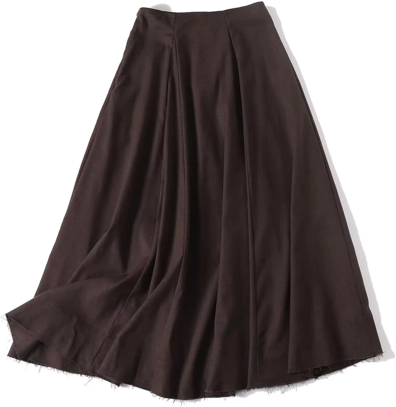 Women's Linen Blend Vintage Skirt, Side Zip High Waist Retro Spring A-Line