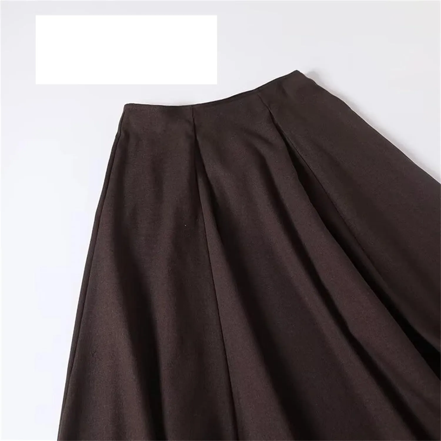 Women's Linen Blend Vintage Skirt, Side Zip High Waist Retro Spring A-Line