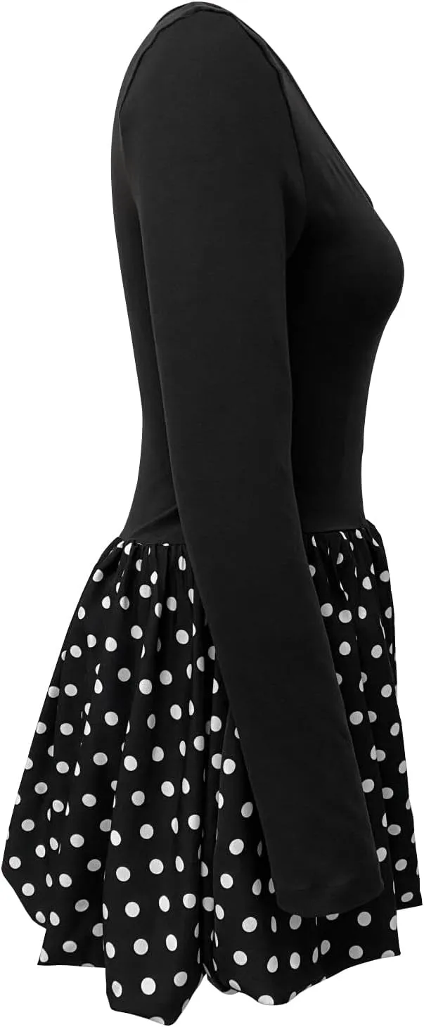 Womens Mini Bubble Dress Elegant Classy a Line Bodycon Sexy Square Neck Long Sleeve Holiday Party Cocktail Dresses