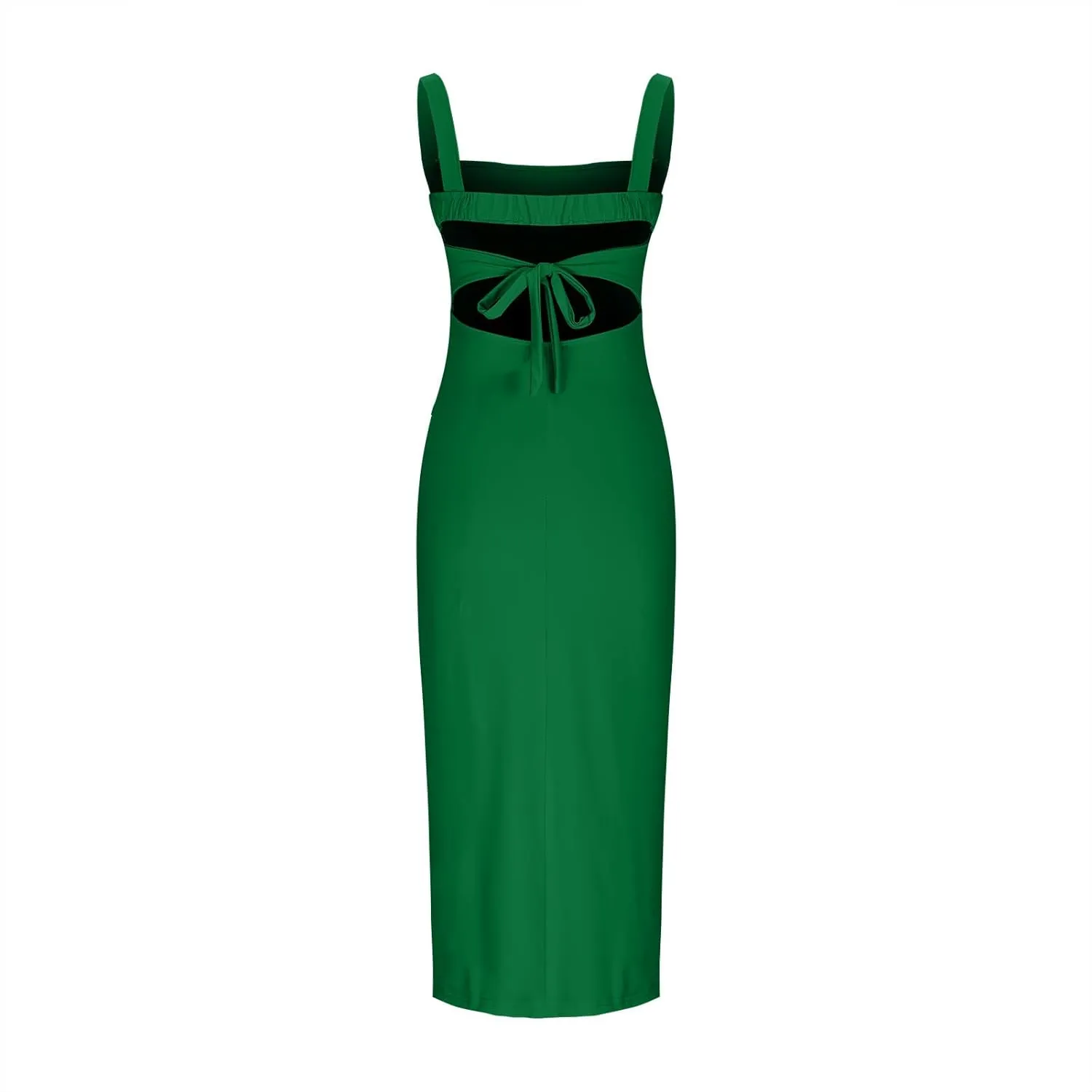 Xiaojmake Square Neck Bodycon Long Dress Sleeveless High Slit Cocktail Party Dresses Casual Summer Beach Vacation Dress 2025